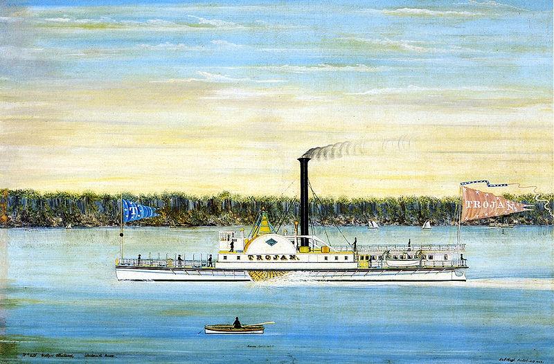 James Bard Trojan, Hudson River steamboat oil painting image